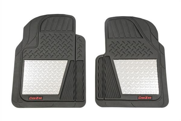 DeeZee Front Diamond Plate Mats 20.5 in x 27 in Universal Fit